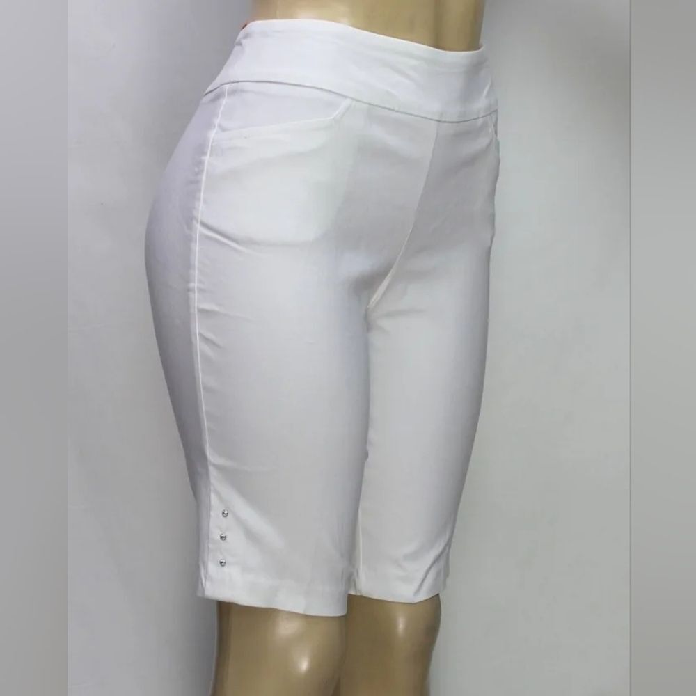 Coconut Row Palm Beach Women's Bermuda Short Stretch White Size 16